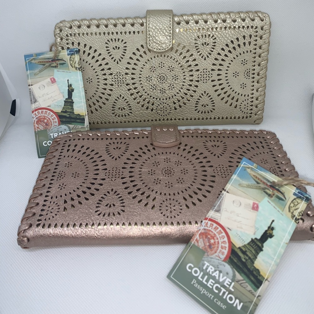 Rose Gold or Metallic Gold wallet organizer/clutch